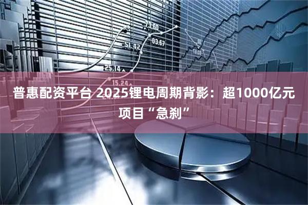 普惠配资平台 2025锂电周期背影：超1000亿元项目“急刹”